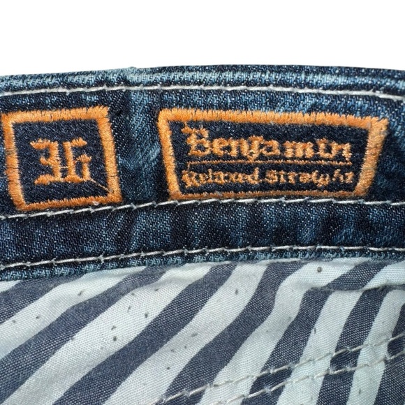 Rock Revival Men’s Benjamin Relaxed Straight Distressed Jeans 39”x31” - Picture 7 of 16